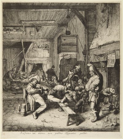 Seated Violin Player by Cornelis Dusart