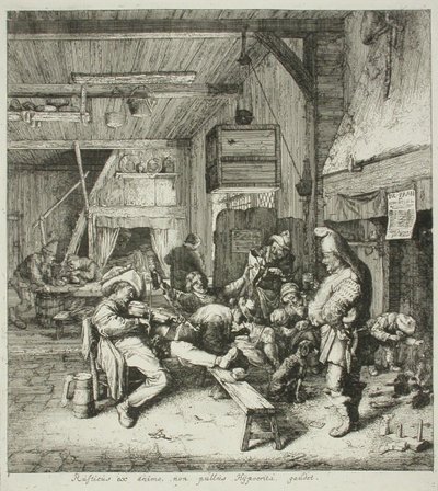 Violin Player in a Tavern by Cornelis Dusart