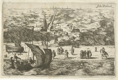 View of Scheveningen from the Sea by Cornelis Elandts