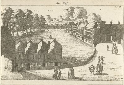 View of the Buitenhof (title on object: The Court) by Cornelis Elandts