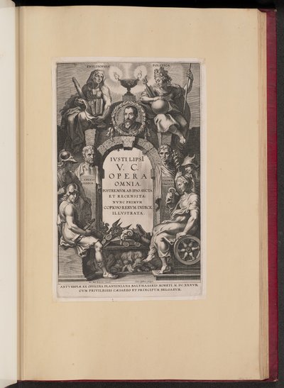 Title Page for Justus Lipsius, Opera Omnia, I by Cornelis Galle I after Sir Peter Paul Rubens