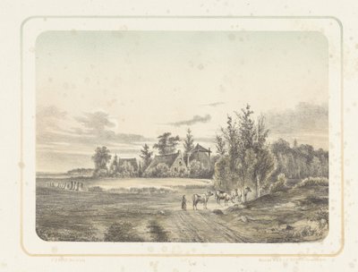 Landscape with Peasant Woman and Cows by Cornelis Jan Bolt