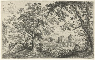 Landscape with a Fisherman by Cornelis Matthieu
