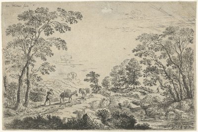 Landscape with Mule Driver by Cornelis Matthieu