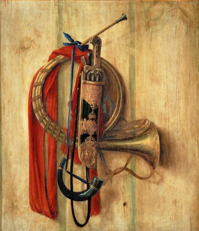 Hunting Equipment on a Wall by Cornelis Norbertus Gysbrechts
