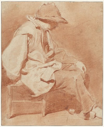 Seated Man Wearing a Cap, His Left Hand on His Knee, Facing Right by Cornelis Pietersz. Bega
