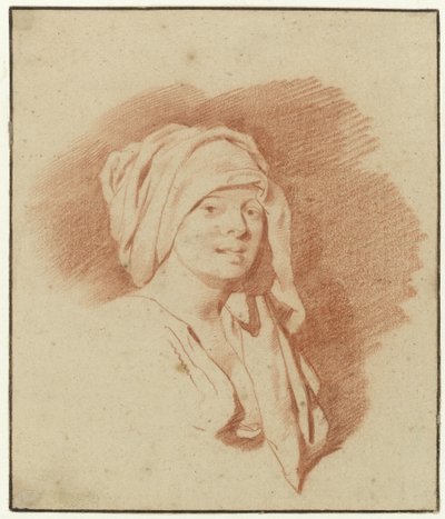 Study of a Woman, Bust Length, Wearing a Headdress, Facing Right by Cornelis Pietersz. Bega