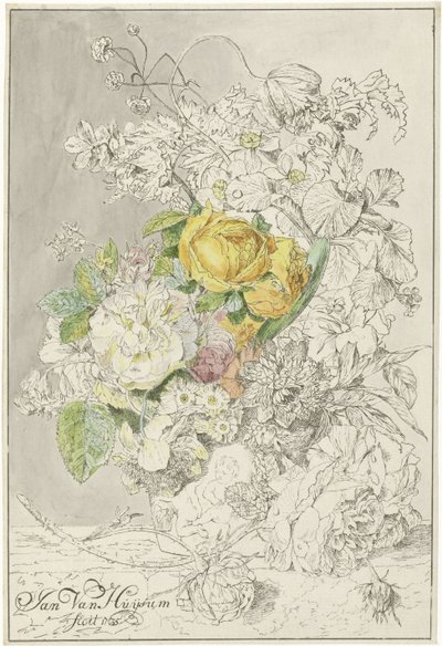 Flower Piece by Cornelis Ploos van Amstel (signed by artist)