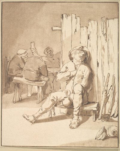 Drunken Farmer in an Inn by Cornelis Ploos van Amstel