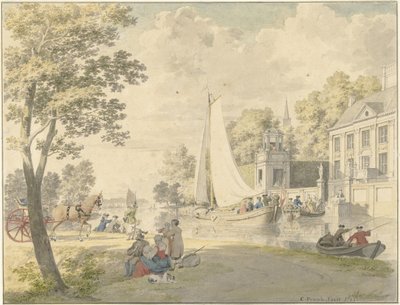 Summer Landscape with Pleasure Boats by Cornelis Pronk