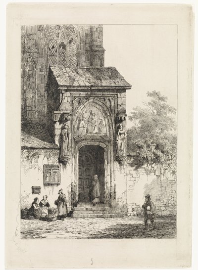 View of a Church Portal by Cornelis Springer