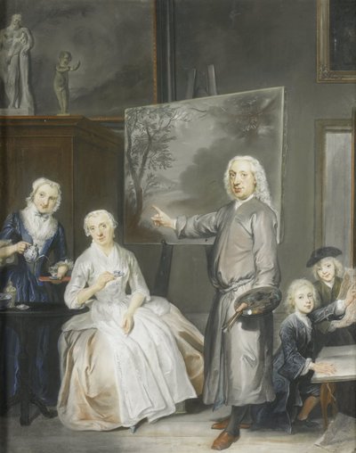 The Landscape Painter Dirk Dalens III (1688-1753) with His Second Wife Maria Schaack (d. 1766) and Their Children Anna (b. 1725), Willem (1737-60) and Jacobus (1741-63) by Cornelis Troost