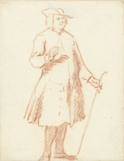 Standing Man with Walking Stick in Left Hand by Cornelis Troost