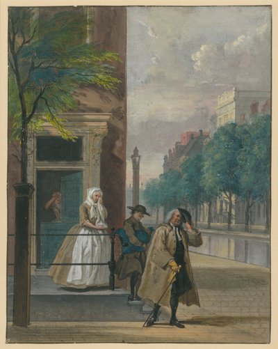 Scene from a Comedy ("De ontdekte Schijndeugd" by Lingelbach) by Cornelis Troost