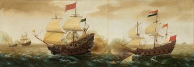 A Naval Encounter between Dutch and Spanish Warships, c.1618-1620 by Cornelis Verbeeck
