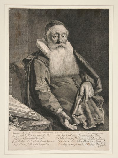 Gellius de Bouma, Minister of the Gospel at Zutphen by Cornelis Visscher