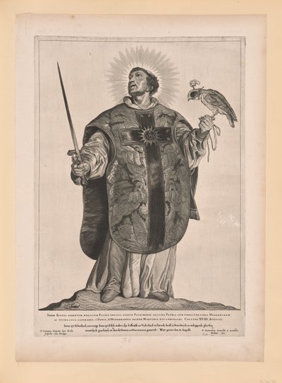 Saint Adalbert of Egmond, from Saints of the North and South Netherlands by Cornelis Visscher