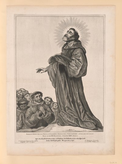 Saint Egbert the Abbot, from Saints of the North and South Netherlands by Cornelis Visscher