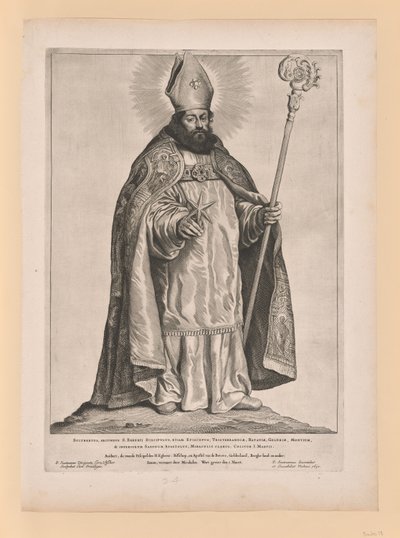 Saint Frederick of Utrecht, from Saints of the North and South Netherlands by Cornelis Visscher