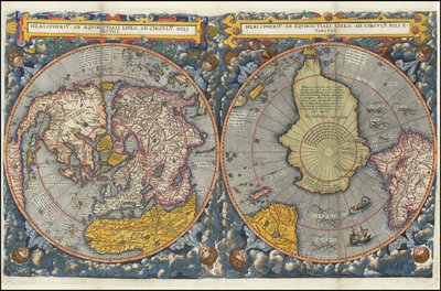Hemispheriu from the Equinoctial Line to the Antarctic Circle - colored by Cornelis de Jode