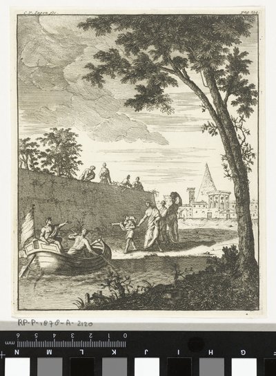 Landscape with boat by Cornelis van Jagen