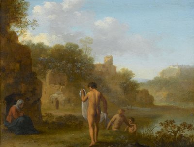 Bathing Men by Cornelis van Poelenburgh or Poelenburch