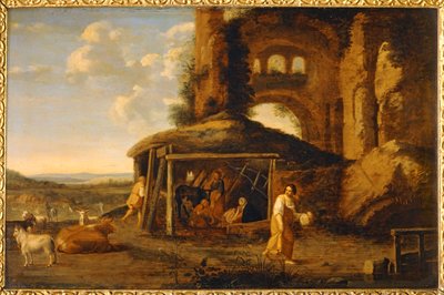 The Adoration of the Shepherds by Cornelis van Poelenburgh or Poelenburch