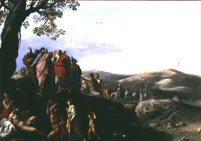 Moses Striking Water from the Rocks by Cornelis van Poelenburgh or Poelenburch