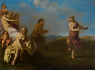 Nymphs and a Satyr by Cornelis van Poelenburgh or Poelenburch