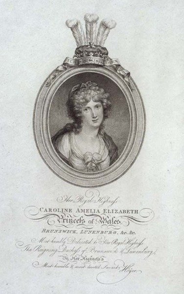 Her Royal Highness, Caroline Amelia Elizabeth, Princess of Wales (1768-1821) by Cornelius (after) Hoyer