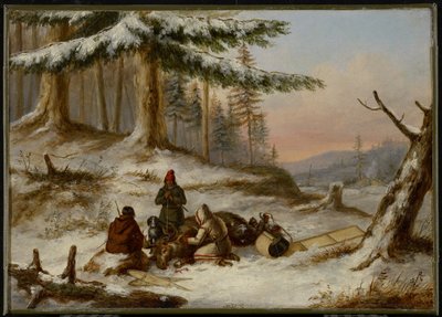 Moose Hunters by Cornelius Krieghoff