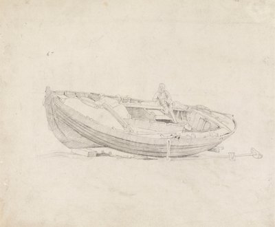 Study of Moored Boat with Seated Figure by Cornelius Varley
