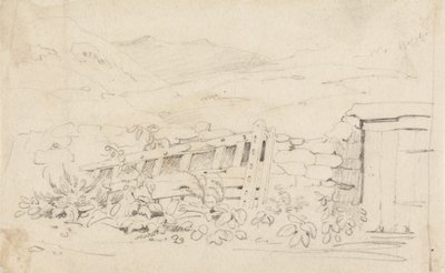 Study of a Stonewall and a Gate by Cornelius Varley