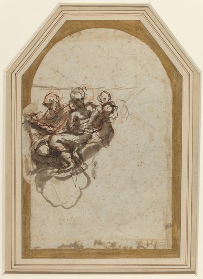 Saint Matthew and Saint Jerome (verso) by Correggio