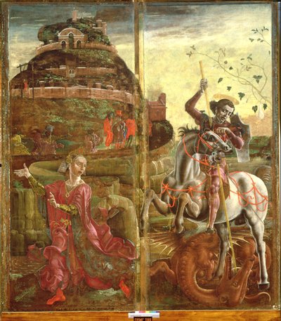 St. George and the Dragon, from a polyptych, 1469 by Cosimo Tura