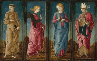 The Annunciation with Saint Francis and Saint Louis of Toulouse by Cosmè Tura