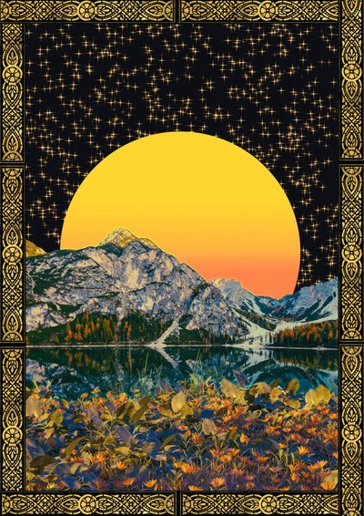 Golden Sun Mountain Lake by CosmoZach