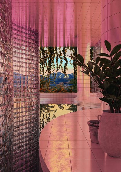 Modern Pink Pool View by CosmoZach