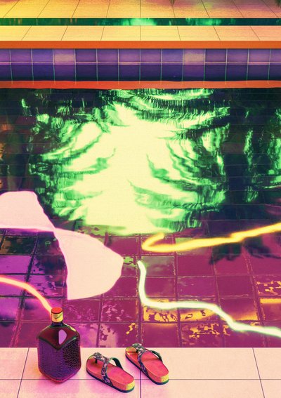 Neon Poolside Glow by CosmoZach