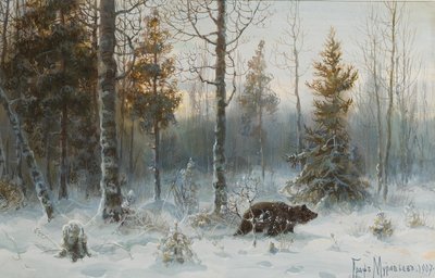 Winter Landscape with Bear, 1907 by Count Vladimir Leonidovich Muravyov