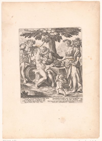 Man in the Company of Venus, Ceres, and Bacchus (Sine Cerere et Baccho Friget Venus) by Crispijn van de Passe (I)