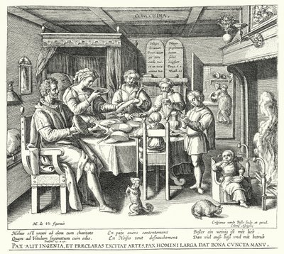 The Prayer Before the Meal by Crispin I de (after) Passe