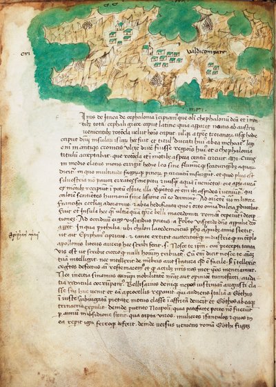 Chart of Ithaki, c.1420 by Cristoforo Buondelmonti
