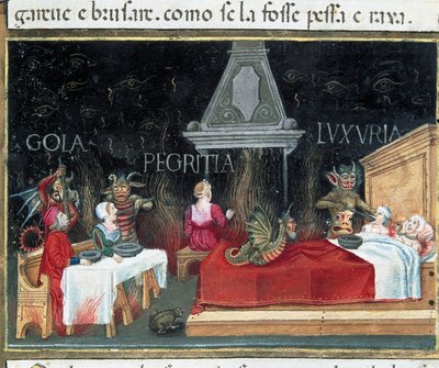 Representation of the Circle of Underworld Where the Culprits of Gluttony, Laziness and Lust are Found by Cristoforo De Predis