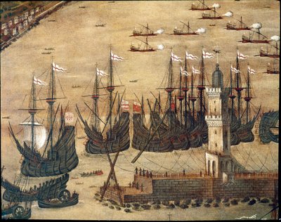 View of the harbour of Genoa (Detail) by Cristoforo Grassi or Grasso