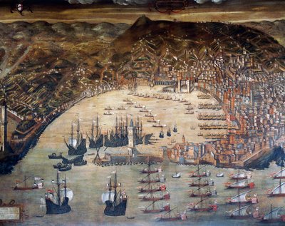 View of Genoa and Its Harbor by Cristoforo de Grassi