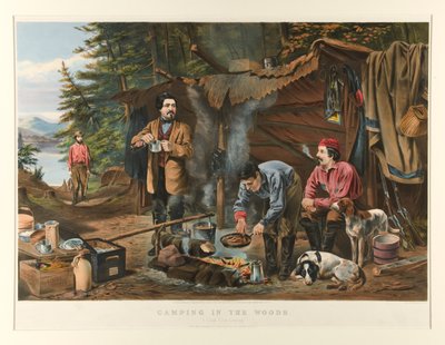 Camping in the Woods by Currier and Ives