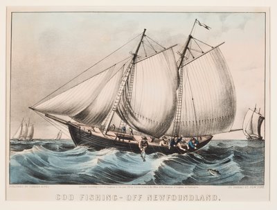 Cod Fishing - Off Newfoundland by Currier and Ives