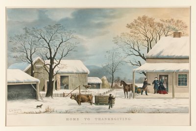 Home to Thanksgiving by Currier and Ives