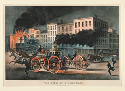 The Life of a Fireman / The Metropolitan System by Currier and Ives